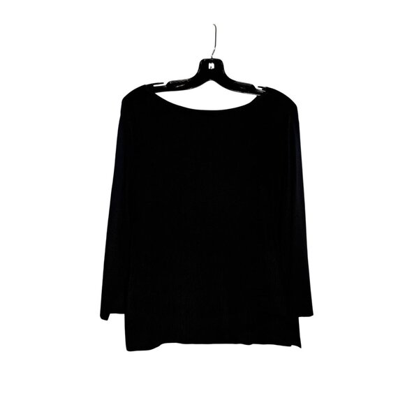 Rafaella Black Asymmetric Neckline Sweater XL Rayon/Nylon Blend Long Sleeve - Picture 4 of 5